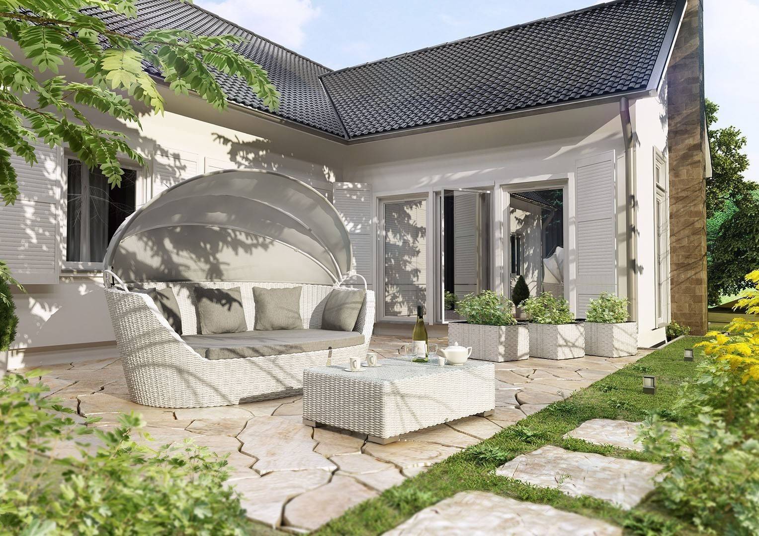 luxusný záhradný nábytok na terasu pohovka PORTOFINO