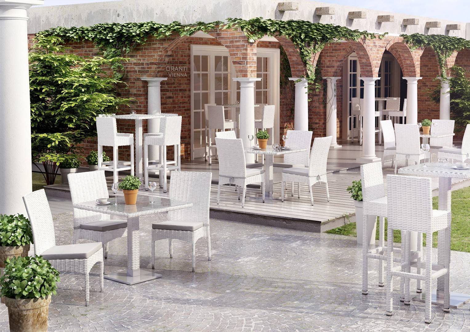 Záhradná ratanová stolička STRATO Royal biela