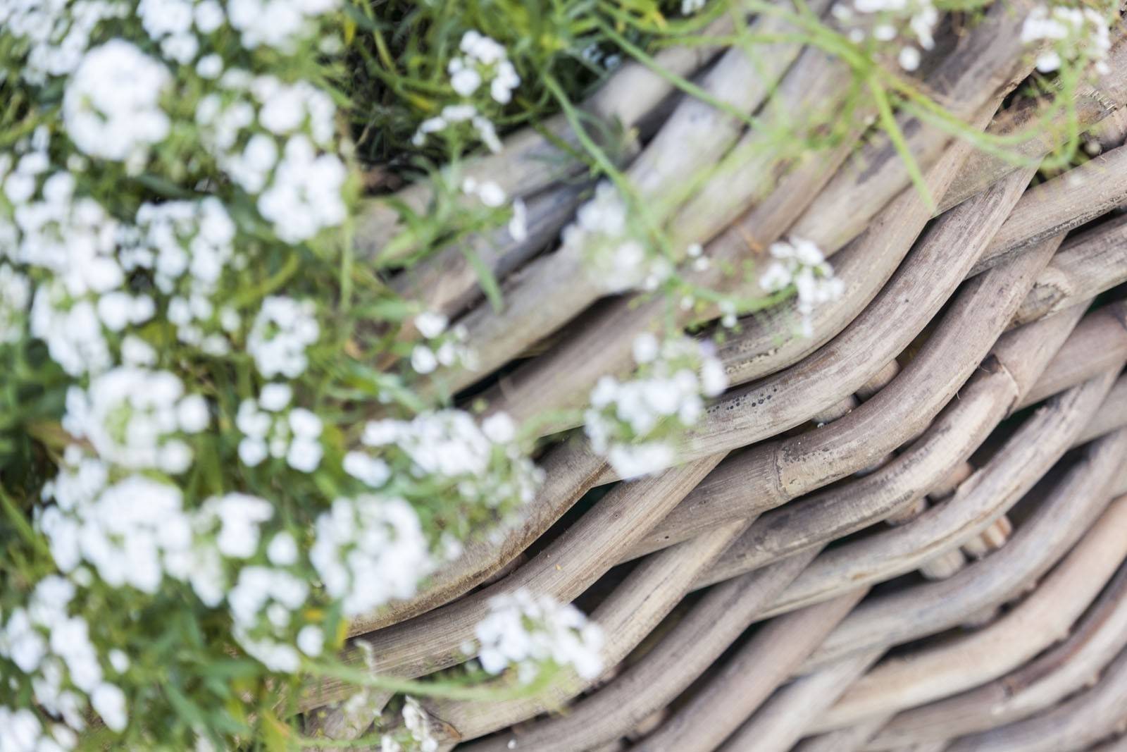 Záhradný ratanový kvetináč RENNES ⌀65 výška55cm biela