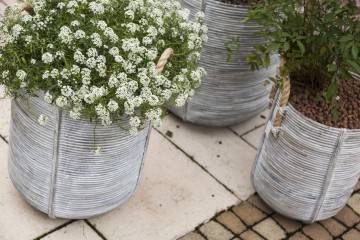 Veľké kvetináče na terasu AMIENS ⌀45cm  výška 50cm biely