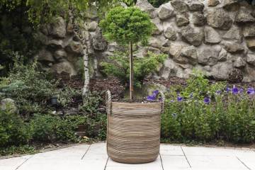 Záhradný ratanový kvetináč AMIENS ⌀35cm  výška 45cm natur