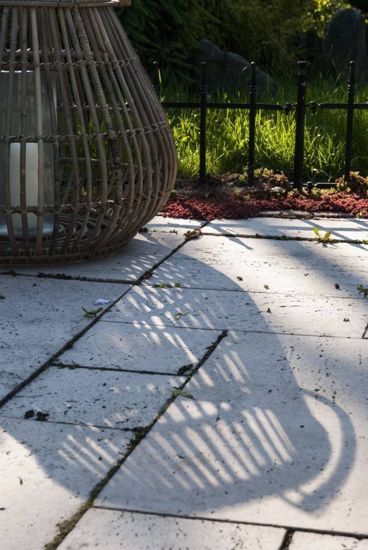Záhradný okrúhly lampáš CAEN ⌀64cm x výška 53cm natural