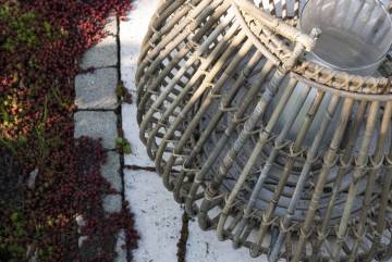 Záhradný okrúhly lampáš CAEN ⌀69cm x výška 59cm natural
