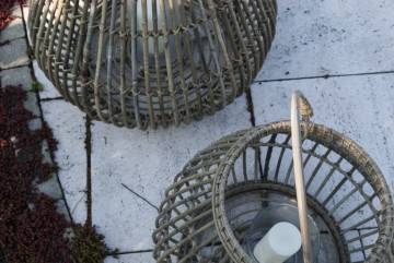 Záhradný okrúhly lampáš CAEN ⌀64cm x výška 53cm biela