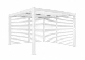 Pergola MARANZA 360X350 biela + 1 bočná roleta + 1 bočná stena 1554 outlet