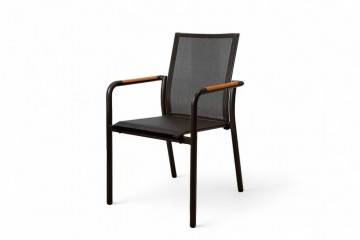Záhradná hliniková stolička SOLLER teak antracit